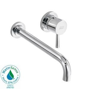 American Standard Serin Wall Mount 1 Handle Low Arc Bathroom Faucet with Valve Body and Grid Drain in Polished Chrome 2064.461.002