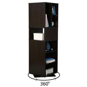 South Shore Furniture Reveal 10 Shelf Revolving Bookcase in Chocolate 5159732
