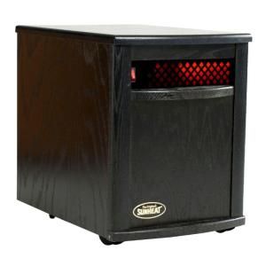 SUNHEAT 17.5 in. 1500 Watt Infrared Electric Portable Heater with Cabinetry   Black SH 1500 Black
