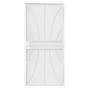 Unique Home Designs Meridian 36 in. x 80 in. White Surface Mount Outswing Steel Security Door IDR06500362128