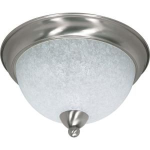 Glomar South Beach   3 Light   15 in. Flush Mount with Water Spot Glass Brushed Nickel HD 131