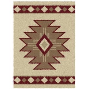 United Weavers Overstock Southwest Icon Vanilla 5 ft. 3 in. x 7 ft. 2 in. Contemporary Area Rug 320 03393 58