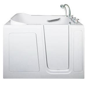 Ella Short 4 ft. x 28 in. Walk In Air & Hydrotherapy Massage Bathtub in White with Right Drain/Door 284804R