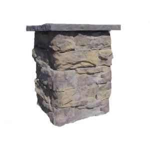 36 in. Concrete Tall Fossil Limestone Column Kit with Top Cap FSCLS36