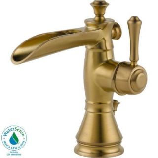 Delta Cassidy Single Hole 1 Handle High Arc Channel Spout Bathroom Faucet in Champagne Bronze 598LF CZMPU