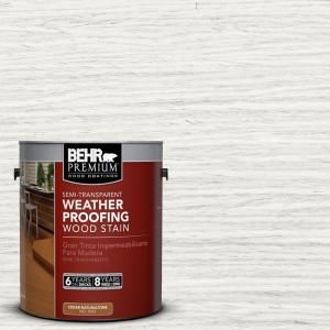 BEHR Premium 1 gal. #ST 210 Ultra Pure White Semi Transparent Weatherproofing Wood Stain 508801
