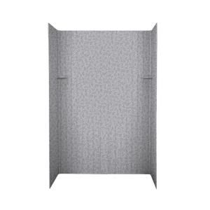 Swanstone Beadboard 34 in. x 48 in. x 72 in. Five Piece Easy Up Adhesive Shower Wall Kit in Gray Granite DK 344872BB 042