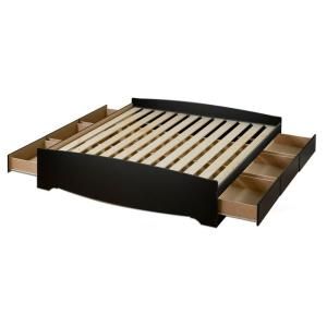 Prepac Sonoma Black King 6 Drawer Platform Storage Bed BBK 8400 K
