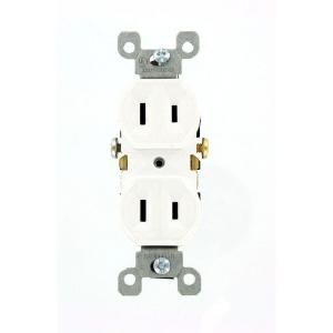 Leviton 15 Amp 2 Wire Duplex Outlet   White R52 00223 00W