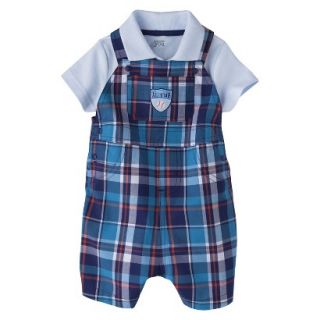 Just One YouMade by Carters Boys Shortall and Bodysuit Set   Blue Plaid 6 M