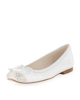 Dotsme Studded Ballerina Flat, White