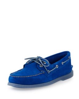 Authentic Original Suede Slip On, Blue   Sperry Top Sider