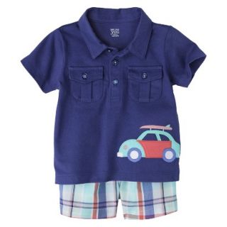 Just One YouMade by Carters Boys 2 Piece Polo and Short Set   Navy/Green 9 M