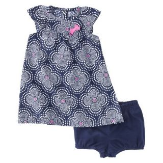 Just One You;Made by Carters Girls Dress and Panty Set   Navy/Pink 24 M 12 M