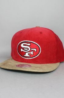 123SNAPBACKS San Francisco 49ers Snapback HatMN CorduroyRedGld
