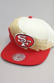 123SNAPBACKS San Francisco 49ers Snapback HatPaintbrushRedWhtGold
