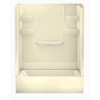 Aquatic A2 30 in. x 60 in. x 76 in. Four Piece Direct to Stud Tub/Shower Wall in Biscuit 6030CTSR BI
