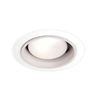 BAZZ 200 Series 4 in. Halogen or Incandescent Recessed White/Black Baffle Light Fixture Kit 201 R20