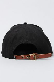 Diamond Supply Co. The Brilliant Leather Back Buckle Hat in Black Gray