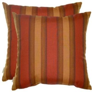 Hampton Bay Red Stripe Outdoor Throw Pillow (2 Pack) 7100 02222700