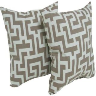 Arlington House 17 in. Square Keys Taupe Outdoor Throw Pillow (2 Pack) 6050 026191 00