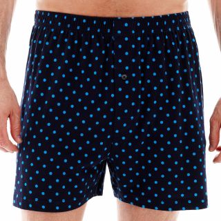 Stafford Knit Cotton Boxers, Blue, Mens