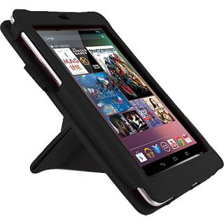 Google Nexus 7   Origami Dual View Vegan Leather Case Black   rooCASE La