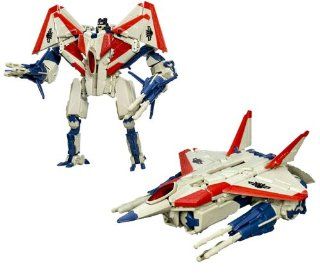 Hasbro Year 2007 Transformers Automorph Technology Movie Series Voyager Class 8 Inch Tall Robot Action Figure   Decepticon STARSCREAM with Exclusive G1 Deco, Missile Launchers and 6 Missiles (Vehicle Mode : F 22 Raptor Jet): Toys & Games