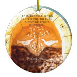 Psalm 29:11 Uplifting BIBLE verse Christmas Tree Ornament