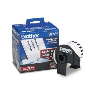Brother   Continuous Film Label Tape, 2 3/7" x 50ft Roll, Clear   Sold As 1 Roll   Provides a number of custom labels from your QL label printer.: Office Products