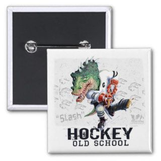 Slash Dinosaur Hockey By Mudge Studios Pins