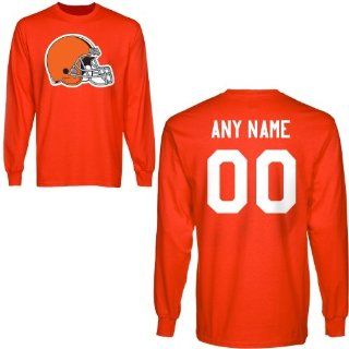 Cleveland Browns Custom Any Name & Number Long Sleeve T Shirt     : Sports Fan Apparel : Sports & Outdoors