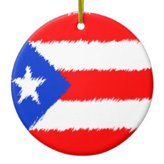 Puerto Rican Flag Christmas Tree Ornaments