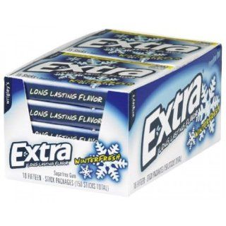 Extra Long Lasting Flavor Winterfresh Mint Artificial Flavors Sugar Free Chewing GUM   10 Packs of Fifteen Sticks (150 Sticks Total) : Grocery & Gourmet Food