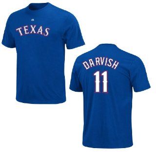 Texas Rangers Yu Darvish Royal Blue MENS Name and Number T Shirt : Baseball Apparel : Sports & Outdoors