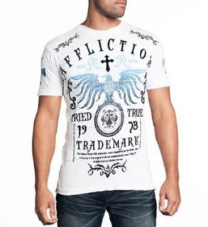 Affliction Men Tried Truth Tee 1973 Short Sleeves Crew Neck Collar Eagle Graphic In White Wash at  Mens Clothing store