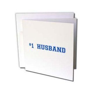 gc_151615_1 InspirationzStore Typography   #1 Husband   Number One award for worlds greatest and best husbands   blue text Wedding anniversary   Greeting Cards 6 Greeting Cards with envelopes  Blank Greeting Cards 