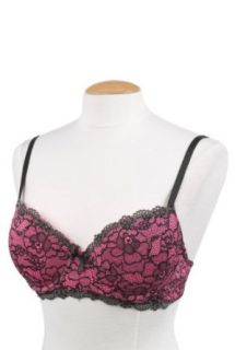 Luxury Lane Printed Lace Bra & Panty 2 Piece Set   Pink 34C at  Womens Clothing store