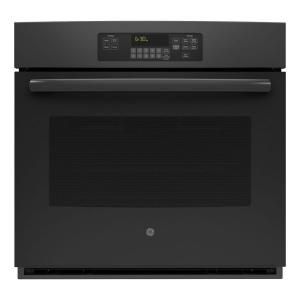 GE 30 in. Single Electric Wall Oven Self Cleaning with Steam in Black JT3000DFBB