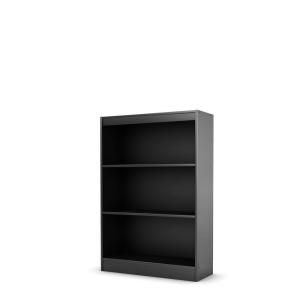 South Shore Furniture Freeport 3 Shelf Bookcase in Pure Black 7270766