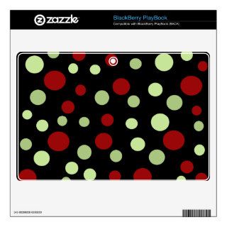 Artistic Retro Dots Spots Red Green Black Skins For BlackBerry
