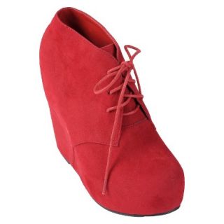 Hailey Jeans Co Womens Lace up Wedge Bootie Red  7