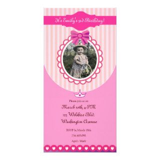 Princess Pink Birthday Photo Card Invitation