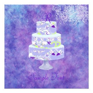 PixDezines alice floral cake/monogram Custom Invites