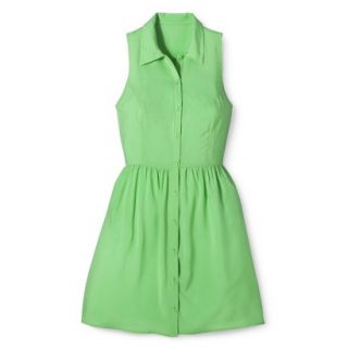 Merona Womens Woven Sleeveless Shirt Dress   Pristine Green   6
