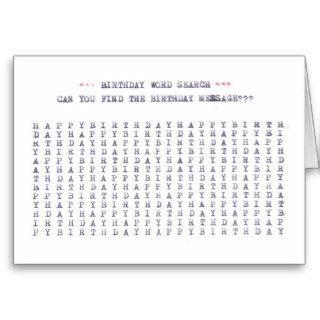 Birthday Word Search Cards
