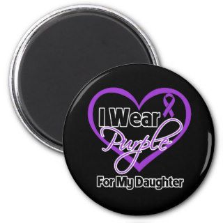 I Wear Purple Heart Ribbon   Daughter Magnets