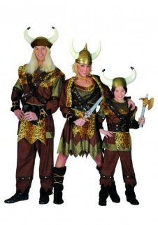 Kostüm für Kinder Kind 140 Wikinger Viking Wiking braun Historisch Kinderkostüm: Spielzeug