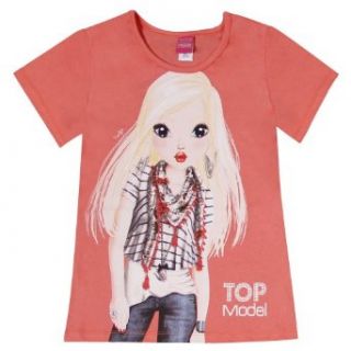 Top Model Mädchen T Shirt 85077, Gr. 128, Rot (906 georgia peach): Bekleidung