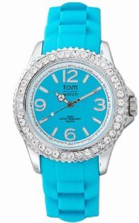 TOM WATCH Damen Armbanduhr mit Kristalle CRYSTAL 44 mm Ocean Turquoise, Größe XL (133 21): Uhren